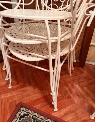 Sillas de jardín hierro blancas