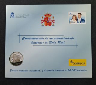 Moneda 12€ Plata 2004 Boda Felipe y Letizia