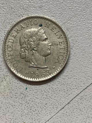 Moneda 10 Rappen Suiza 1963