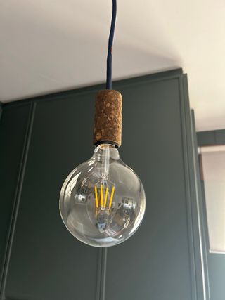 Lámpara colgante industrial corcho y cristal