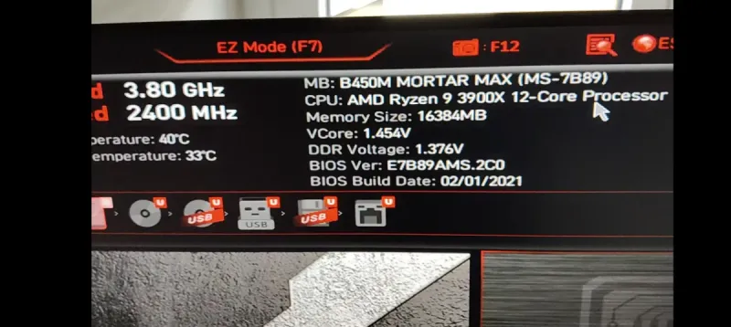 Base PC Ryzen 9 3900X + MSI Mortar MAX + 16GB RAM afbeelding 9