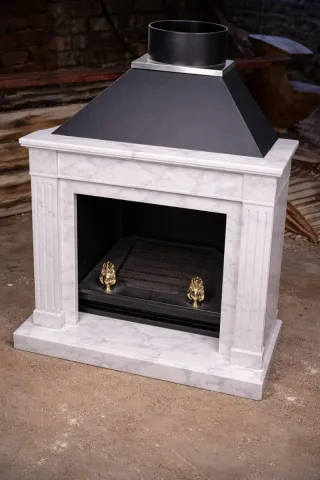 Chimenea Mármol y Metal