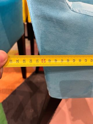 4 Sillones de Tela Azul y Amarillo