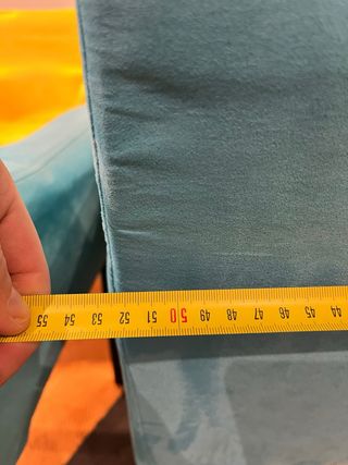 4 Sillones de Tela Azul y Amarillo