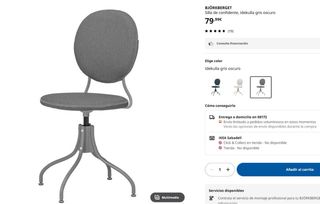 Silla giratoria Björkberget gris