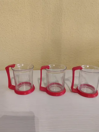 Vasos Duralex Yoplait Transparentes y Rojos