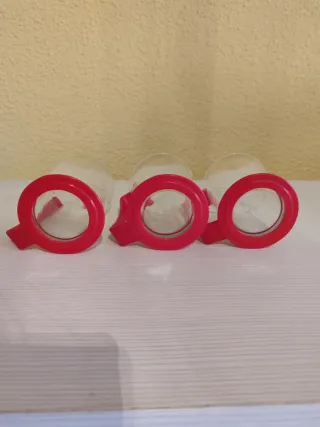 Vasos Duralex Yoplait Transparentes y Rojos