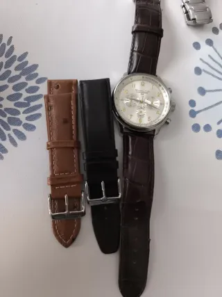 Reloj Massimo Dutti Cronógrafo Plata Marrón