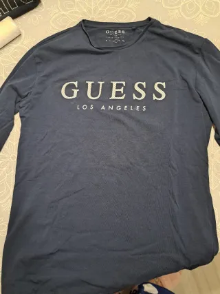 Camiseta Guess Manga Larga Azul Talla L