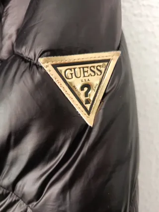 Abrigo Guess Negro Acolchado Mujer Talla L