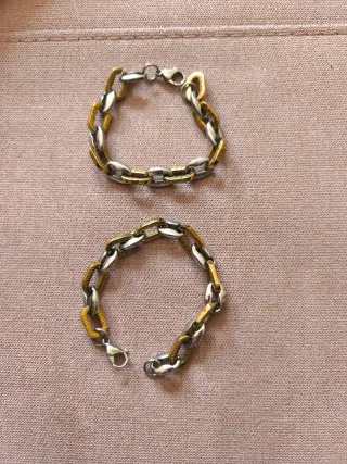 2 Pulseras Cadena Eslabón Gordo Unisex