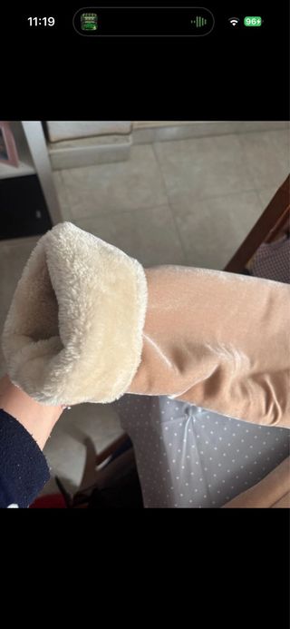 Cazadora beige efecto ante forrada