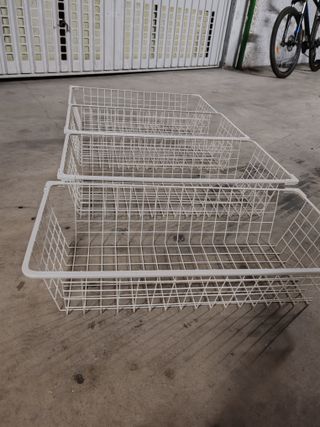 Cestas de Rejilla HJALPA Blancas (4 uds)