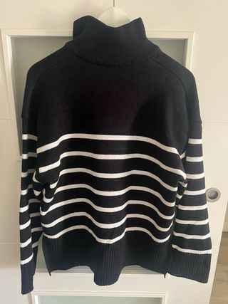 Jersey Zara Rayas Blanco y Negro