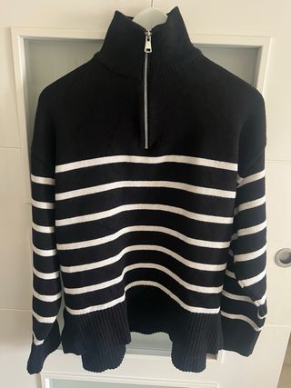 Jersey Zara Rayas Blanco y Negro