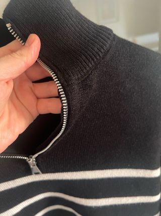 Jersey Zara Rayas Blanco y Negro