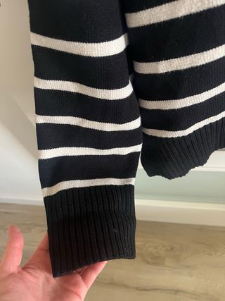Jersey Zara Rayas Blanco y Negro