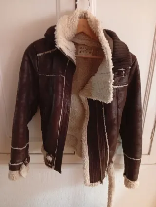 Chaqueta borreguito Mango Marrón Talla S