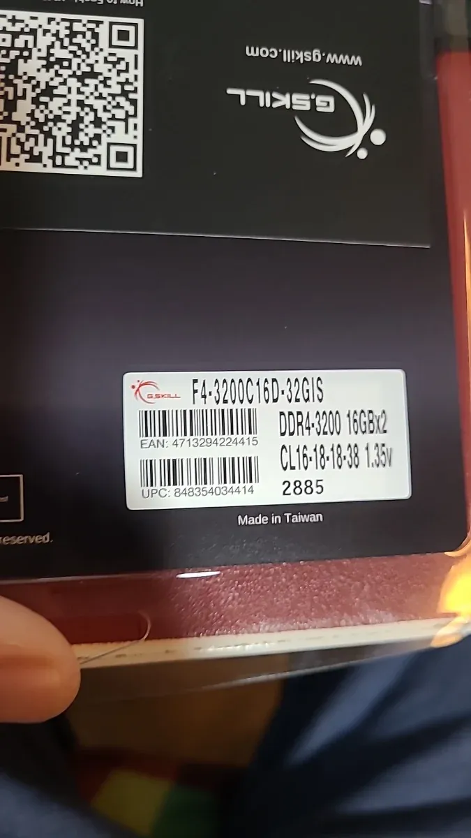 G.Skill DDR4 32GB (2x16GB) 3200MHz CL16