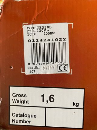 Termoventilador calentador radiador Delonghi 2000W