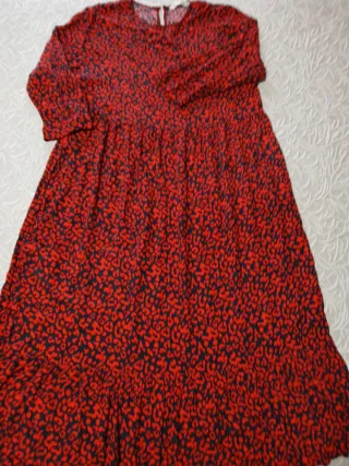 Vestido estampado leopardo rojo y negrol