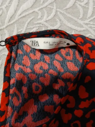 Vestido estampado leopardo rojo y negrol