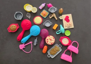 Lote Accesorios Barbie Cocina y Moda