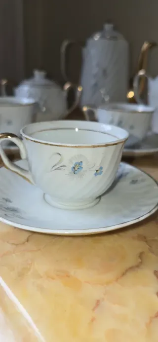 Juego de café porcelana fina 6 tazas