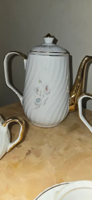 Juego de café porcelana fina 6 tazas