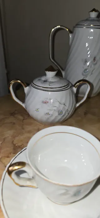 Juego de café porcelana fina 6 tazas