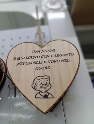 Cuore Una Nonna Legno Decorazione
