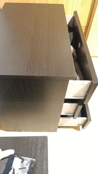 Cajonera Ikea Malm Negra 3 Cajones