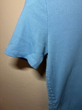 Top Zara Talla S Azul Fruncido