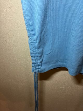 Top Zara Talla S Azul Fruncido