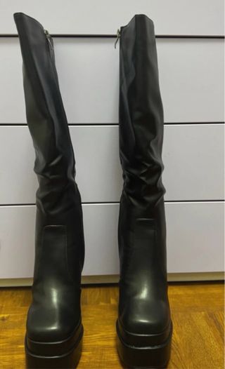 Stivali neri con plateau - ottime condizioni