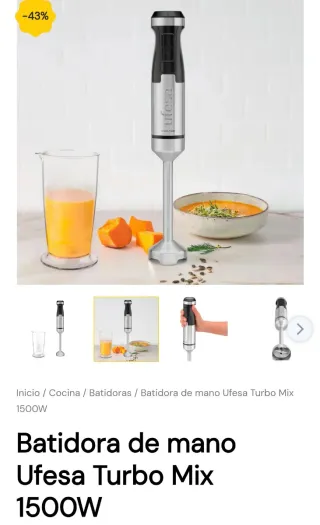 Batidora de mano Ufesa Turbo Mix 1500W