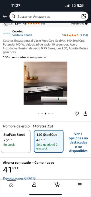 Cecotec Envasadora al Vacío FoodCare SealVac 140