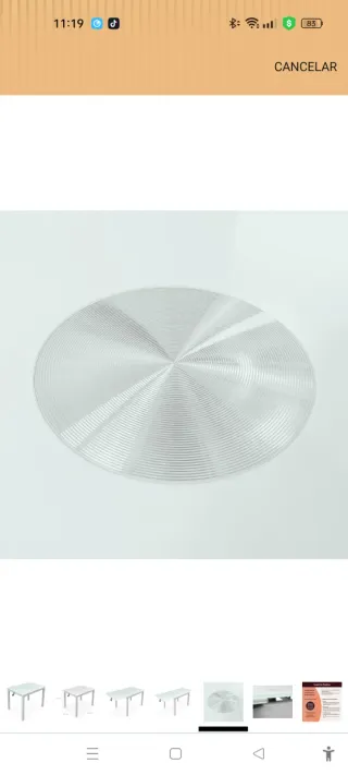 Mesa Comedor Cristal Extensible Blanca