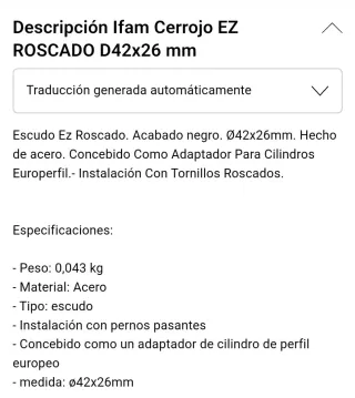 Adaptador IFAM para escudo                Ezkurra