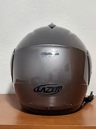 Casco modular moto gris