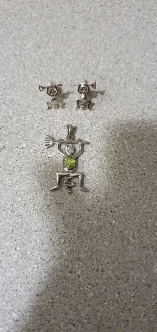 Conjunto Plata 925 Lanzarote: Pendientes y Colgant