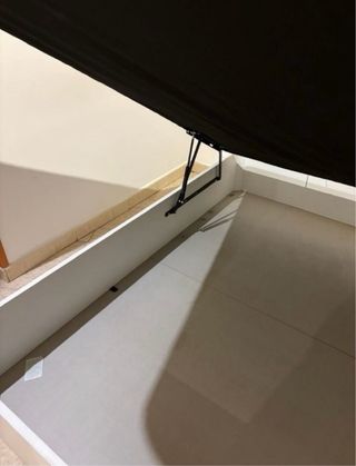 Canapé abatible 150x190 beige y blanco