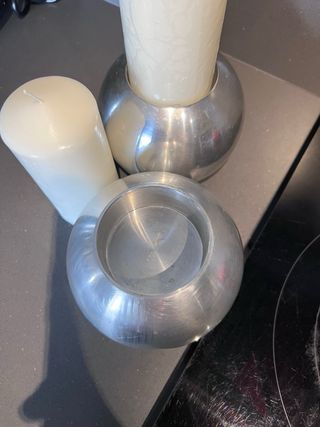 Veleros esfericos de metal plateado