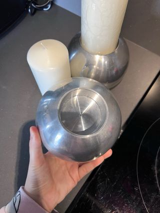 Veleros esfericos de metal plateado