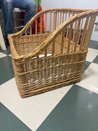 Revistero Mimbre y Madera