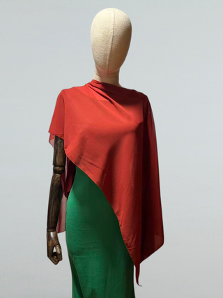 Chal capa gasa rojo y verde talla única