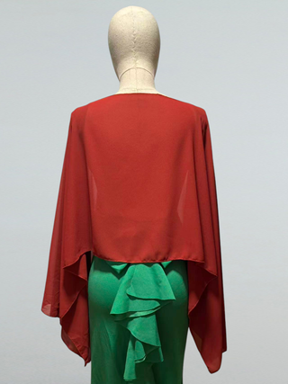 Chal capa gasa rojo y verde talla única