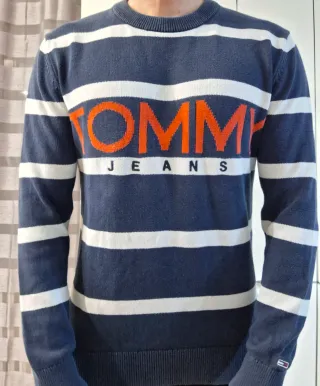 Maglione Tommy Hilfiger righe blu L