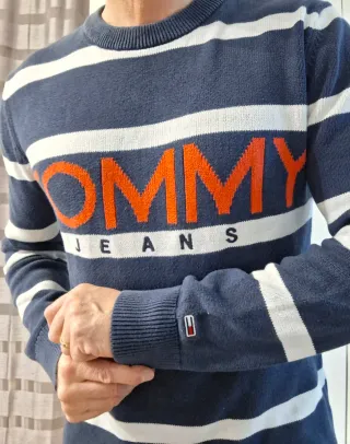 Maglione Tommy Hilfiger righe blu L