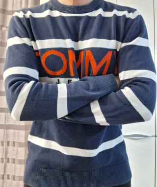 Maglione Tommy Hilfiger righe blu L